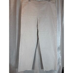 Krazy Larry Women's Size 16 Beige Ribbed Straight Leg Casual Pants Made in USA